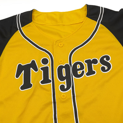 Retro Japan Hanshin Tigers Two Tone Baseball Light Jersey Yellow - Sugoi JDM
