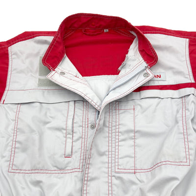 Retro Japan JDM Nissan Summer Tsunagi Mechanics Short Sleeve Coverall Red - Sugoi JDM