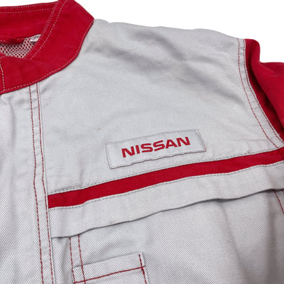 Retro Japan JDM Nissan Tsunagi Mechanics Jumpsuit Coverall Uniform Red - Sugoi JDM