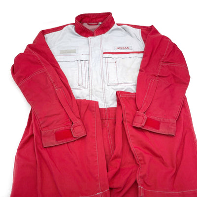 Retro Japan JDM Nissan Tsunagi Mechanics Jumpsuit Coverall Uniform Red - Sugoi JDM