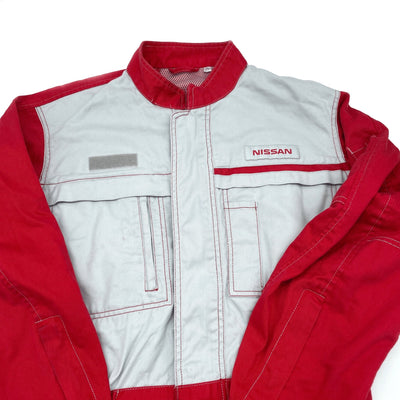 Retro Japan JDM Nissan Tsunagi Mechanics Jumpsuit Coverall Uniform Red - Sugoi JDM