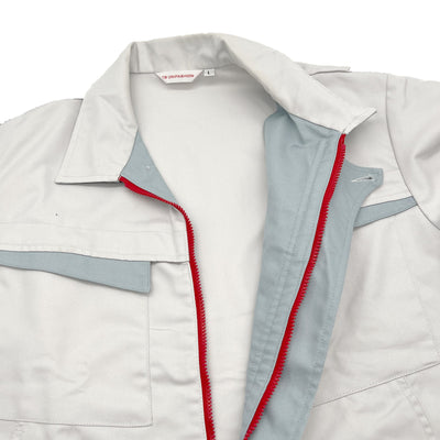 Retro Japan JDM Toyota Motors Staff Uniform Jacket Light Grey - Sugoi JDM