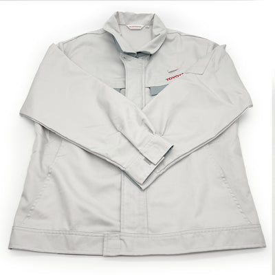 Retro Japan JDM Toyota Motors Staff Uniform Jacket Light Grey - Sugoi JDM