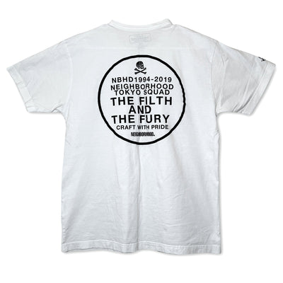 Retro Japan Neighborhood NBHD Filth And Fury Velvet Logo T-Shirt - Sugoi JDM