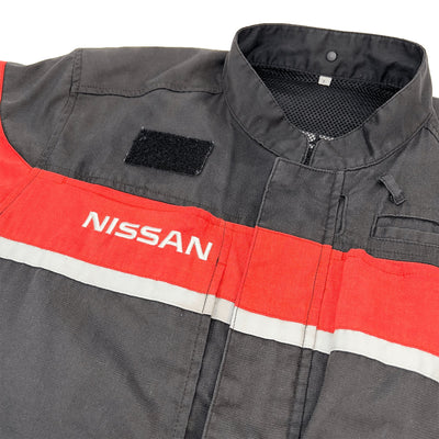 Retro Japan Nissan Pitwork Summer Tsunagi Mechanics Coverall Uniform Black - Sugoi JDM