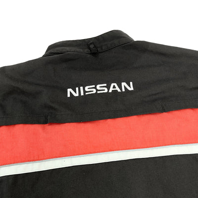 Retro Japan Nissan Pitwork Summer Tsunagi Mechanics Coverall Uniform Black - Sugoi JDM