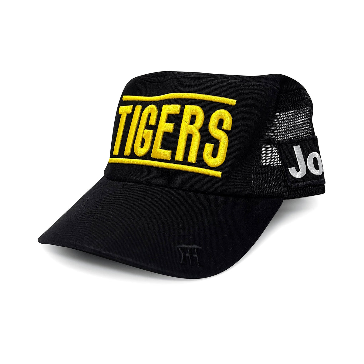 Retro Japan NPB Hanshin Tigers Joshin Flat Top Baseball Team Cap Hat Black - Sugoi JDM