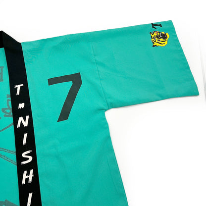 Retro Japanese Baseball Hanshin Tigers Matsuri Happi Coat Tsuyoshi Nishioka - Sugoi JDM