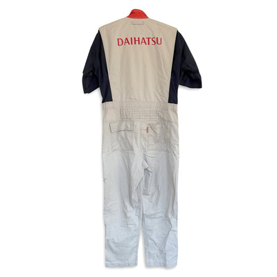 Retro JDM Daihatsu Kei Car Truck Summer Tsunagi Coveralls Short Sleeve Grey - Sugoi JDM