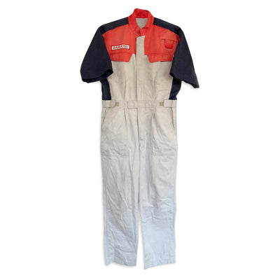 Retro JDM Daihatsu Kei Car Truck Summer Tsunagi Coveralls Short Sleeve Grey - Sugoi JDM