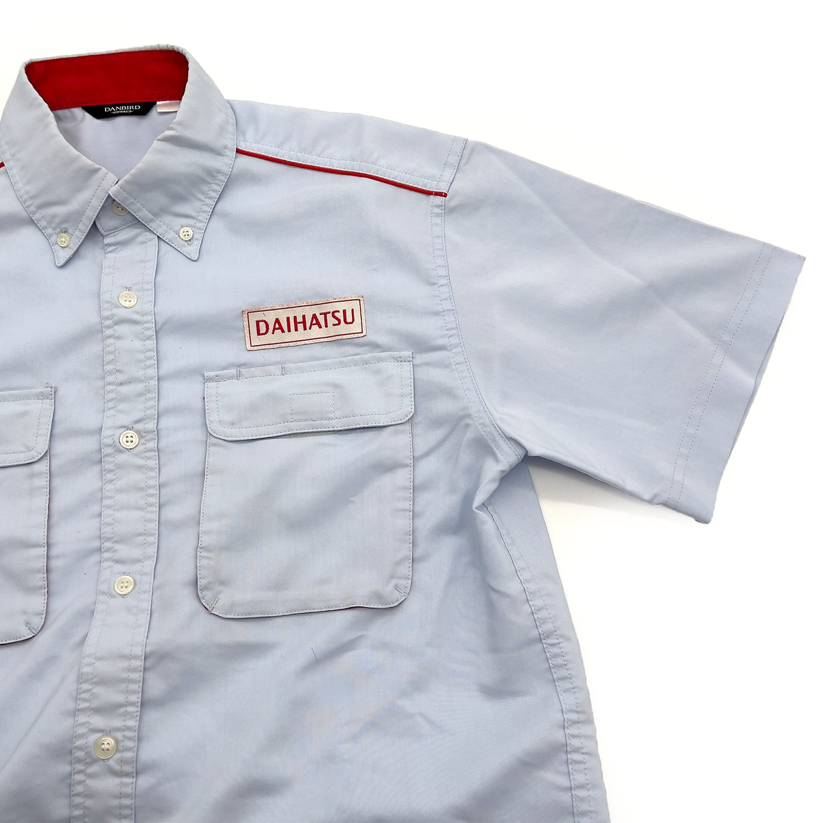 Retro JDM Daihatsu Technician Mechanic Short Sleeve Staff Shirt Blue - Sugoi JDM
