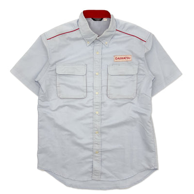 Retro JDM Daihatsu Technician Mechanic Short Sleeve Staff Shirt Blue - Sugoi JDM