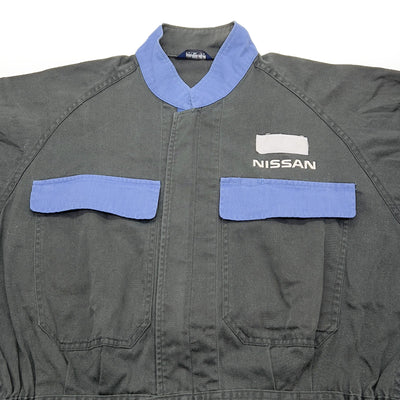 Retro JDM Japan Altia Nissan Tsunagi Mechanics Coverall Jumpsuit Black - Sugoi JDM