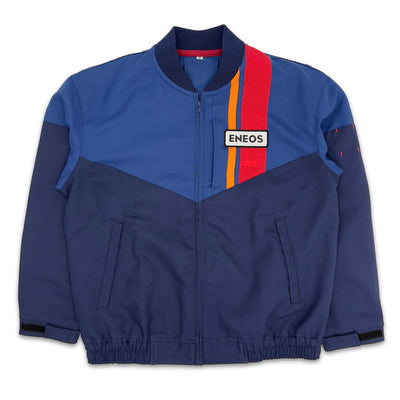Retro JDM Japan ENEOS Oil Gas Station Staff Uniform Jacket Jumper Blue - Sugoi JDM