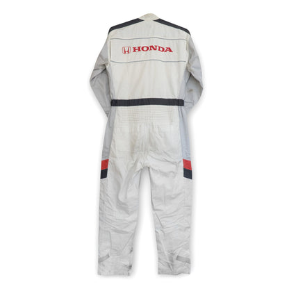 Retro JDM Japan Honda Jumpsuit Coveralls Tsunagi Mechanic Suite White - Sugoi JDM
