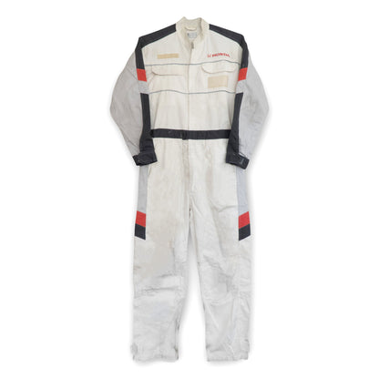 Retro JDM Japan Honda Jumpsuit Coveralls Tsunagi Mechanic Suite White - Sugoi JDM