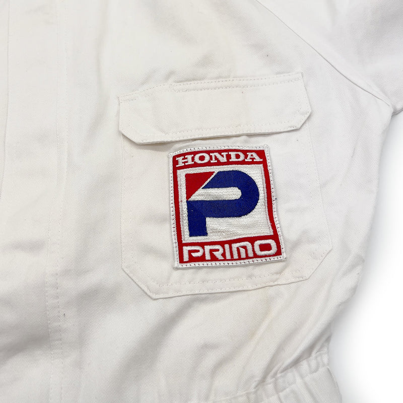 Retro JDM Japan Honda Primo Jumpsuit Coveralls Tsunagi Mechanic Suite White - Sugoi JDM