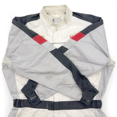 Retro JDM Japan Honda Summer Jumpsuit Coveralls Tsunagi White - Sugoi JDM