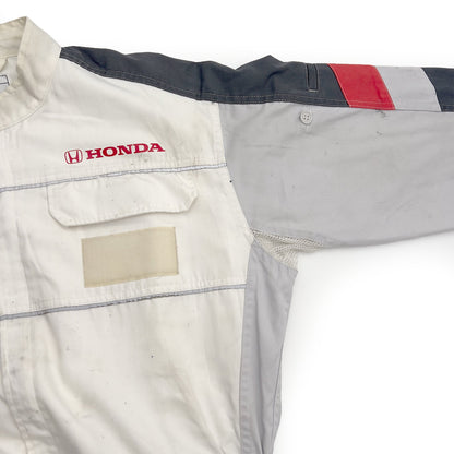 Retro JDM Japan Honda Summer Jumpsuit Coveralls Tsunagi White - Sugoi JDM