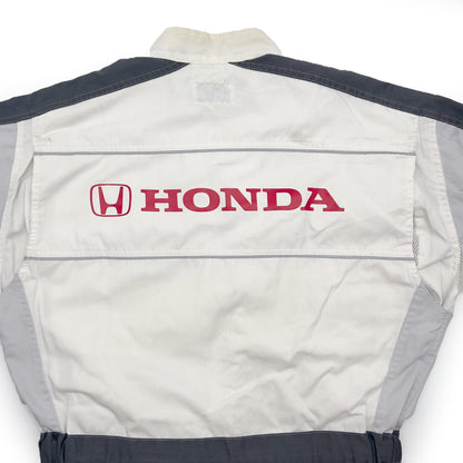 Retro JDM Japan Honda Summer Jumpsuit Coveralls Tsunagi White - Sugoi JDM