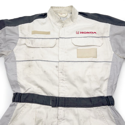 Retro JDM Japan Honda Summer Jumpsuit Coveralls Tsunagi White - Sugoi JDM