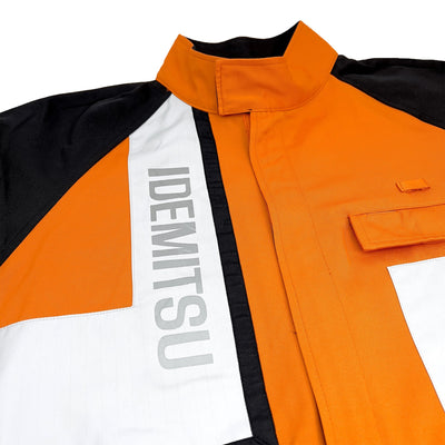 Retro JDM Japan Idemitsu Reflective Anti Static Jumpsuit Tsunagi Orange - Sugoi JDM