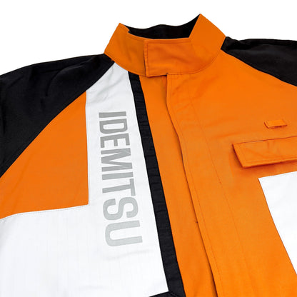 Retro JDM Japan Idemitsu Reflective Anti Static Jumpsuit Tsunagi Orange - Sugoi JDM