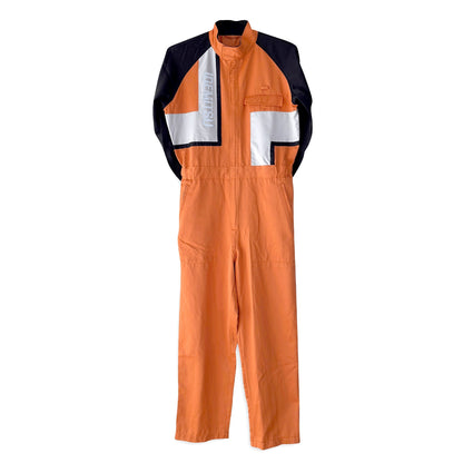 Retro JDM Japan Idemitsu Reflective Anti Static Jumpsuit Tsunagi Orange - Sugoi JDM