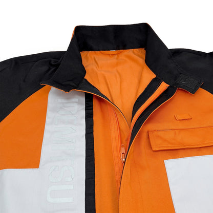 Retro JDM Japan Idemitsu Reflective Anti Static Jumpsuit Tsunagi Orange - Sugoi JDM
