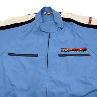 Retro JDM Japan Nankai Performance Super Dolphin Coveralls Tsunagi Blue - Sugoi JDM