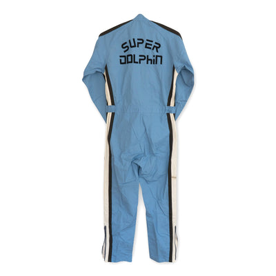 Retro JDM Japan Nankai Performance Super Dolphin Coveralls Tsunagi Blue - Sugoi JDM