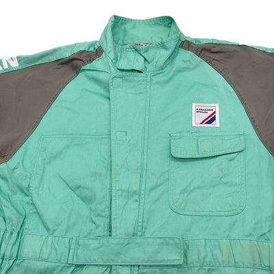 Retro JDM Japan Showa Kanagawa Nissan Motor Club Tsunagi Coverall Green - Sugoi JDM