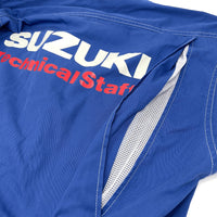 Retro JDM Japan Suzuki Short Sleeve Summer Mechanic Coveralls Tsunagi Blue - Sugoi JDM