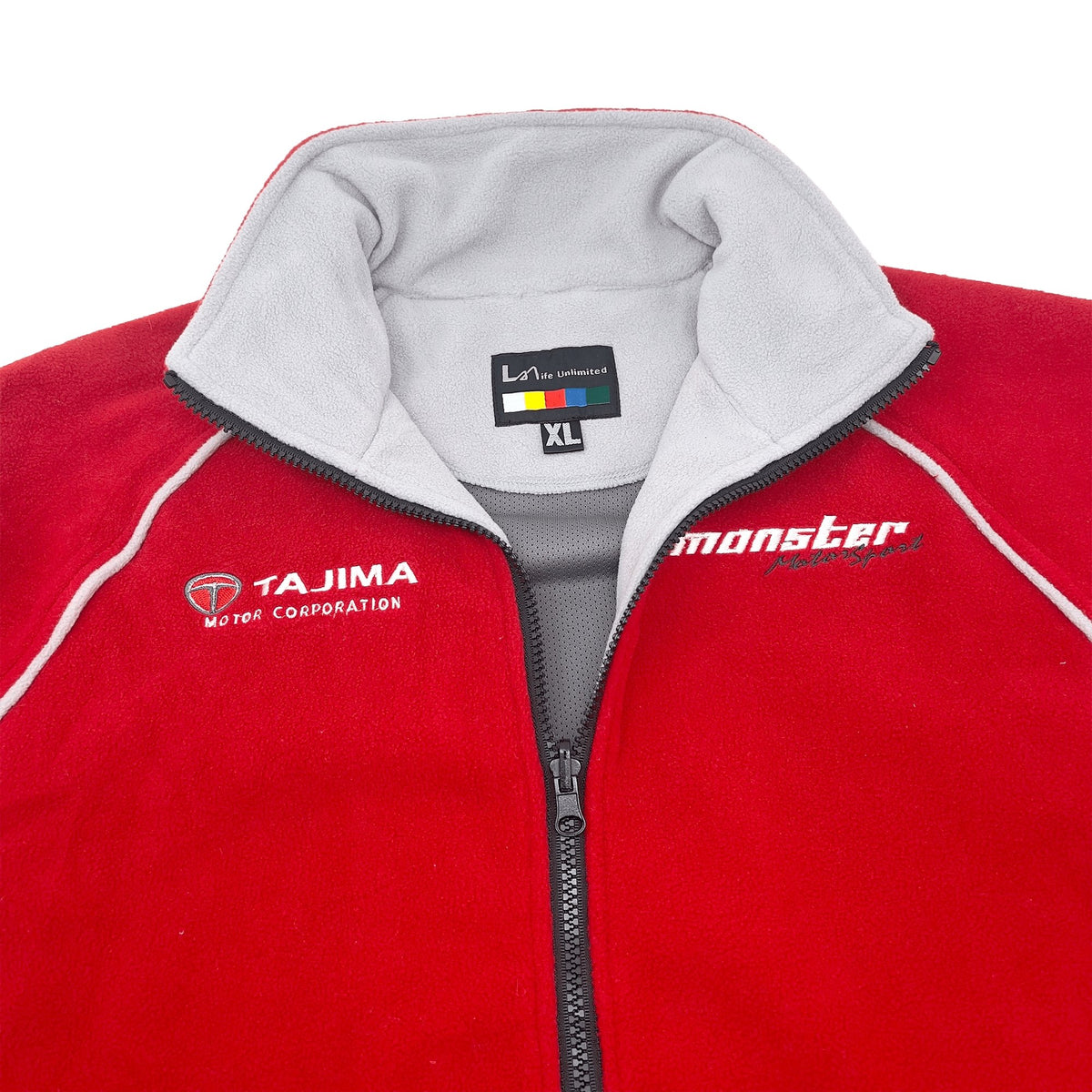 Retro JDM Japan Tajima Corporation Monster Sport Fleece Jacket Red - Sugoi JDM