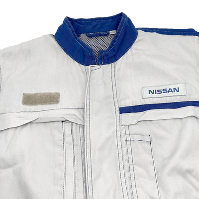 Retro JDM Nissan Summer Tsunagi Coverall Jumpsuit Long Sleeve Blue - Sugoi JDM