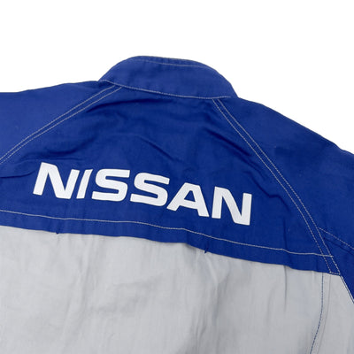 Retro JDM Nissan Summer Tsunagi Mechanics Coverall Short Sleeve Blue - Sugoi JDM
