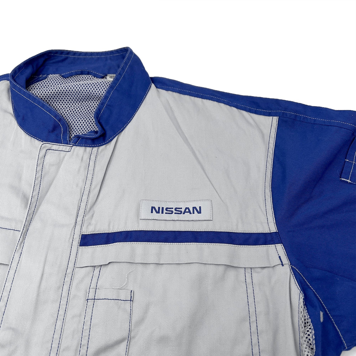 Retro JDM Nissan Summer Tsunagi Mechanics Coverall Short Sleeve Blue - Sugoi JDM