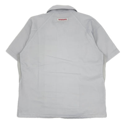 Retro JDM Nissan Technician Mechanic Summer Short Sleeve Staff Jacket Grey - Sugoi JDM