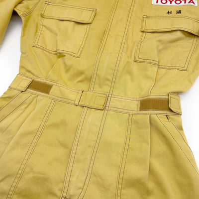 Retro JDM Toyota Corporate Coveralls Summer Tsunagi Mechanic Suite Brown - Sugoi JDM