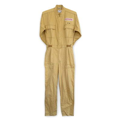 Retro JDM Toyota Corporate Coveralls Summer Tsunagi Mechanic Suite Brown - Sugoi JDM