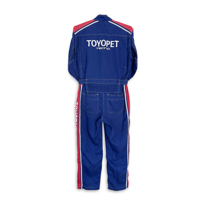 Retro JDM Toyota Toyopet Tecno Coveralls Mechanic Suite Tsunagi Blue Red - Sugoi JDM