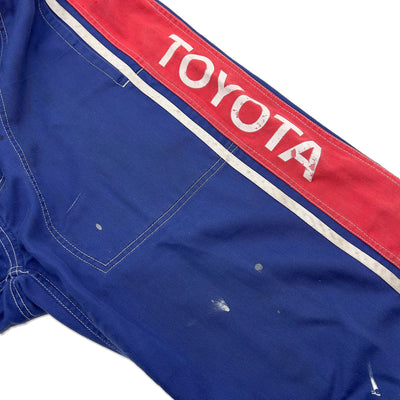 Retro JDM Toyota Toyopet Tecno Summer Coveralls Uniform Tsunagi Blue Red - Sugoi JDM