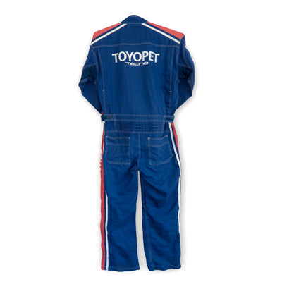 Retro JDM Toyota Toyopet Tecno Summer Coveralls Uniform Tsunagi Blue Red - Sugoi JDM