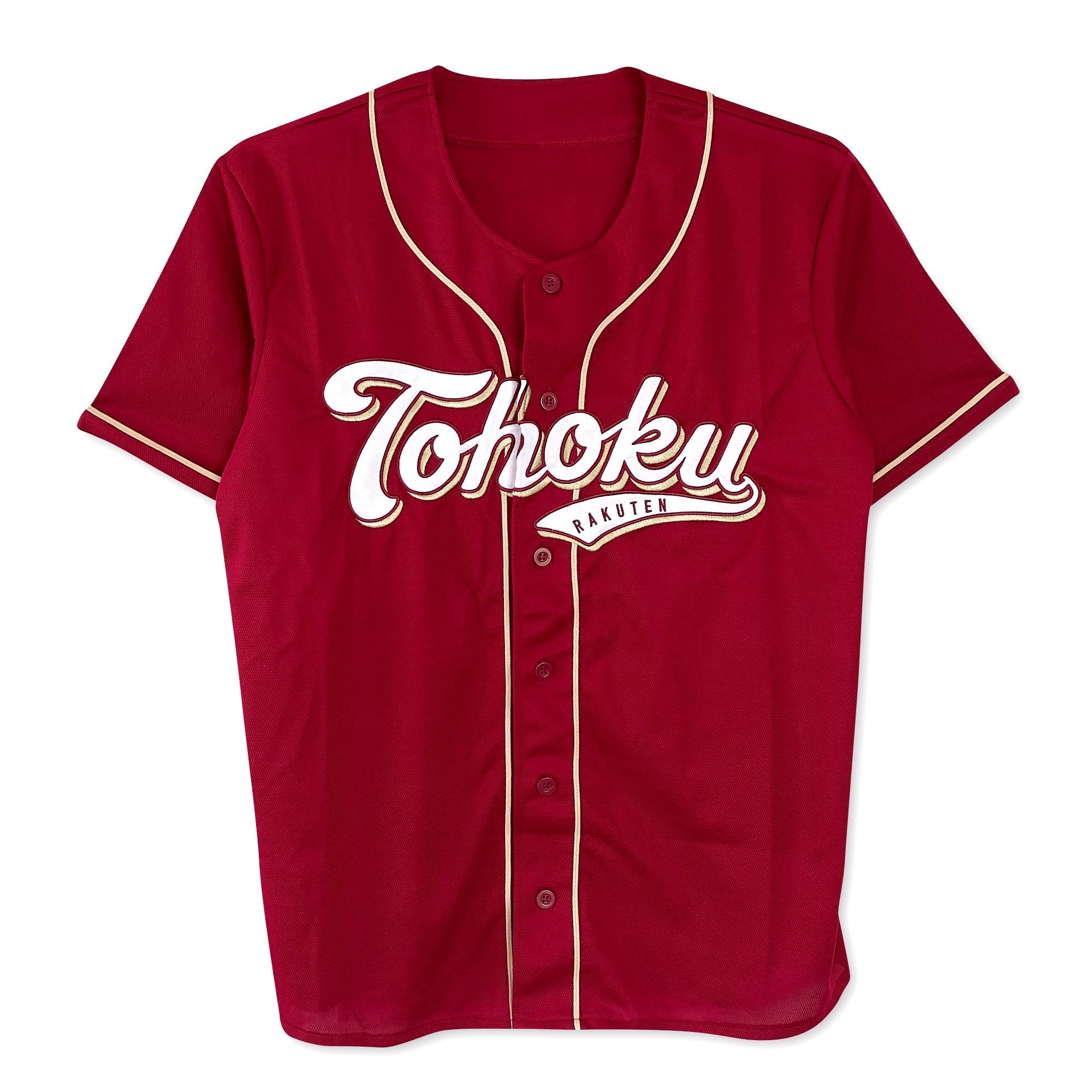 Retro Majestic NPB Japan Baseball Tohoku Rakuten Eagles Knit Jersey Red
