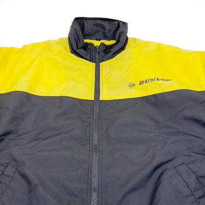 Retro Showa 1990s Japan JDM Dunlop Digi Tyre Staff Jumper Jacket Yellow - Sugoi JDM