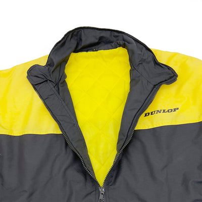 Retro Showa 1990s Japan JDM Dunlop Digi Tyre Staff Jumper Jacket Yellow - Sugoi JDM