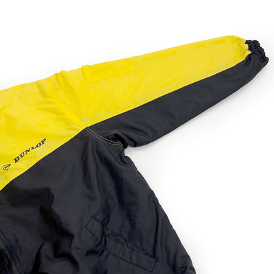 Retro Showa 1990s Japan JDM Dunlop Digi Tyre Staff Jumper Jacket Yellow - Sugoi JDM