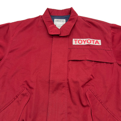 Retro Showa Era Japan JDM Toyota Tecno Mechanics Uniform Jacket Red - Sugoi JDM