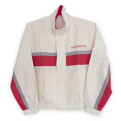 Retro Showa Era JDM Japan Honda Racing Team Light Jacket White - Sugoi JDM
