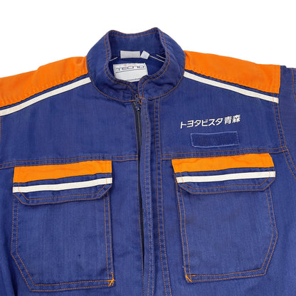 Retro Toyota Vista Tecno Summer Tsunagi Automotive Mechanic Jumpsuit Blue - Sugoi JDM